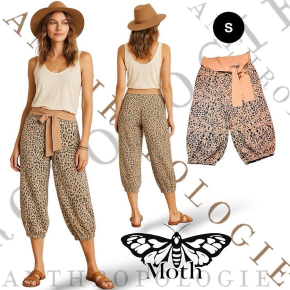 NWT Anthropologie Moth Size Small Leopard Sweater Tie Waist Pants Hem ALTERED!! - Picture 1 of 8